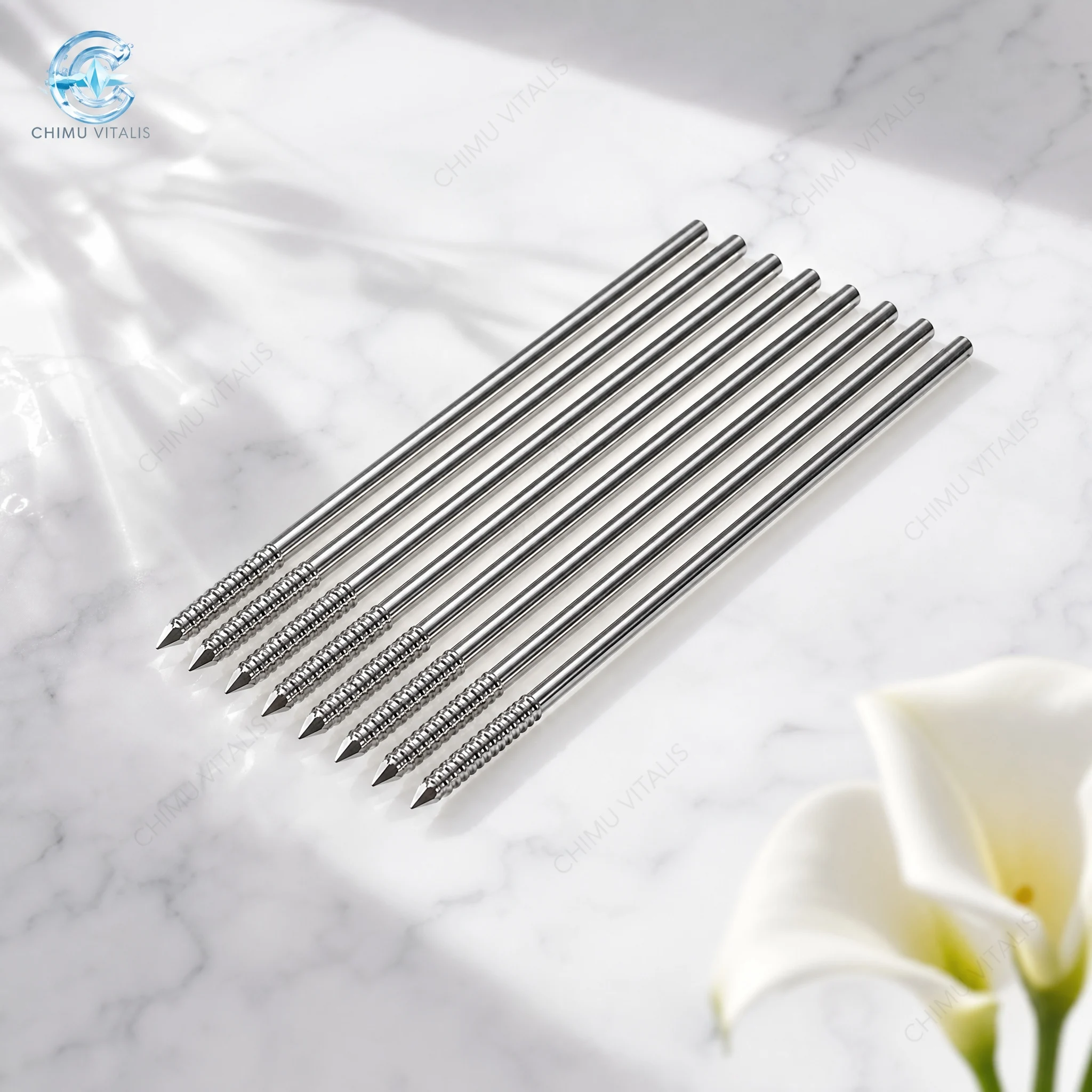 【CHIMU VITALIS 】10pcs Threaded Kirschner Wire K-Wire Stainless Steel Trocar Tip Fixation Pins 250mm Veterinary Clinic Hand Tools