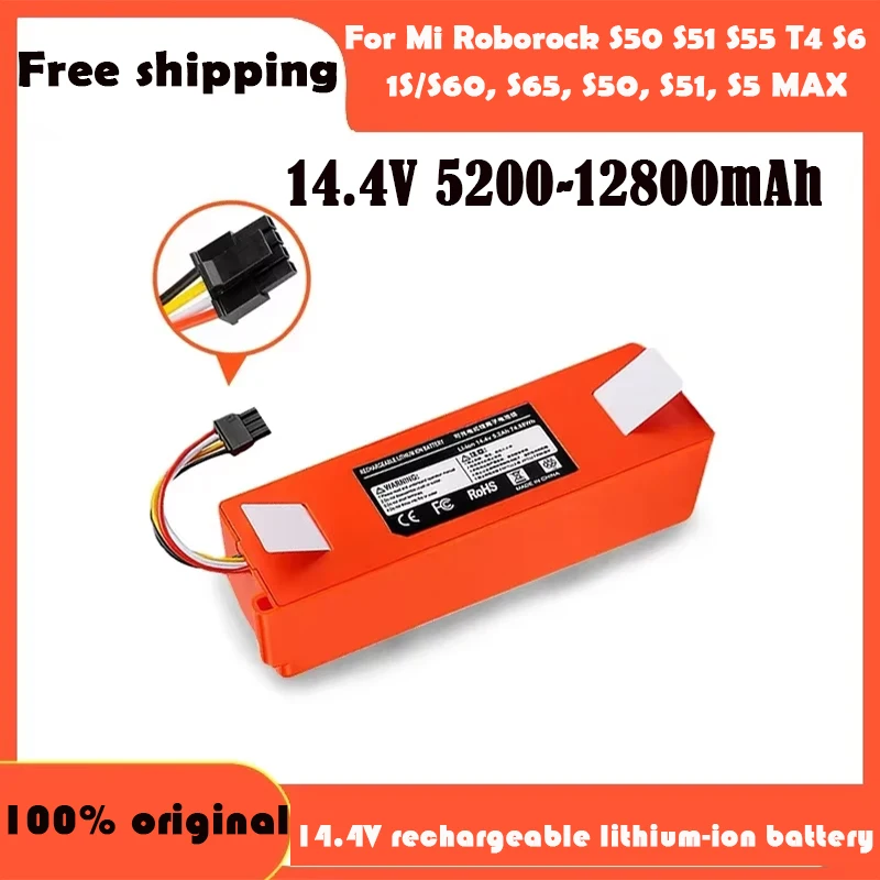 100% Original BRR-2P4S-5200S Robotic Staubsauger Ersatz Batterie Für Xiaomi Roborock S55 S60 S65 S50 S51 S5 MAX S6 Teile