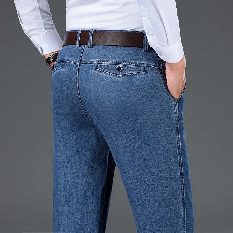 Business-Herrenjeans Herbst Neue Mode Stretch Gerade Geschnittene Freizeithose Lose Bequeme Marken-Klassische Denim-Hose für Männer