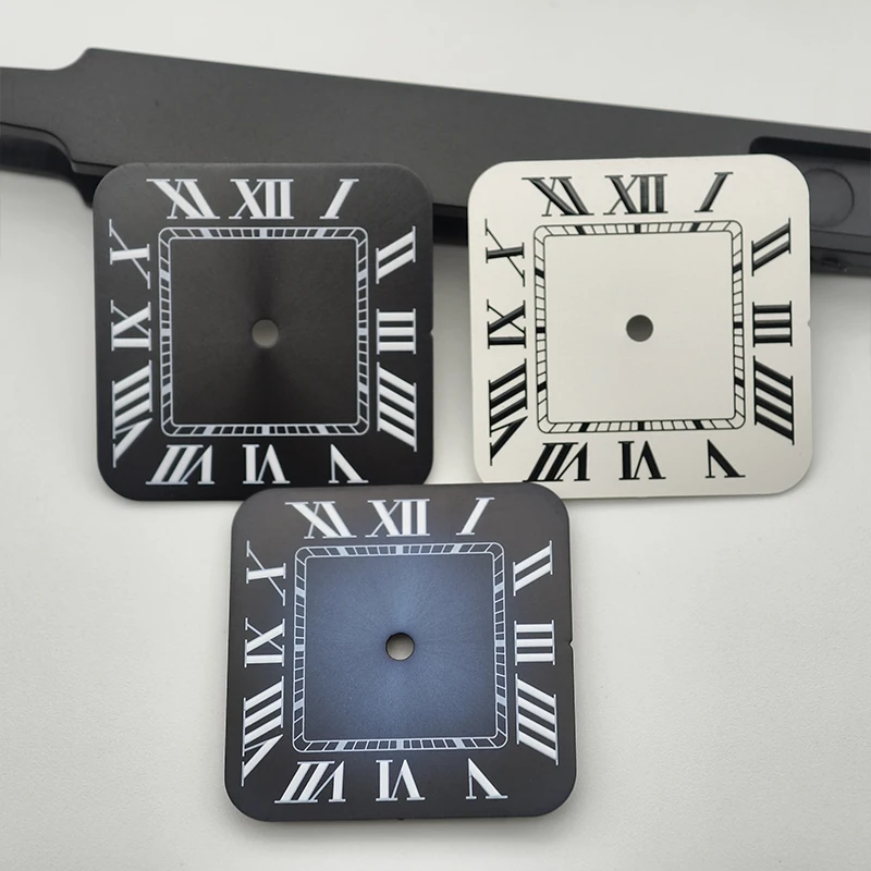 NH35 Dial 27mm Square Dial Santos Dial/Watch Hand Fits NH35 NH36 4R 7S26 Movement Watch Dial Santos Case Part Replace