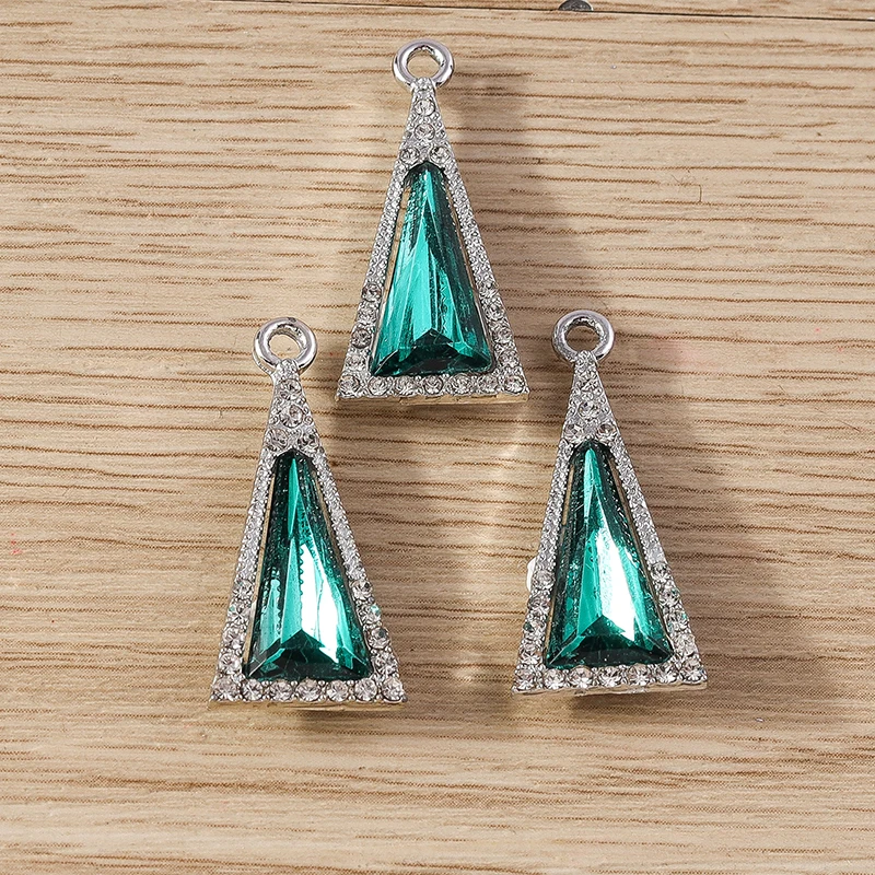 10 stücke 12x28mm elegante Kristall Dreieck Charms Anhänger für Schmuck machen Tropfen Ohrringe Halskette Armbänder DIY Handwerk liefert – Detail 11