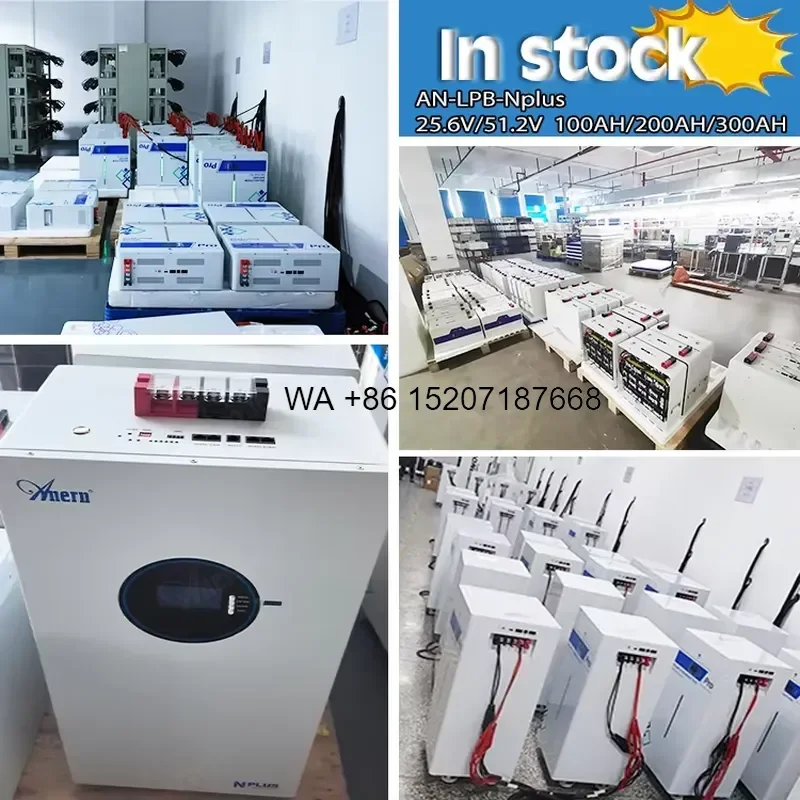 Wmwmnu for Anern 5KW 10KW 48V 200Ah Lithium Ion Battery Solar Energy Storage System Home Floor Mounted Rechargeable Power