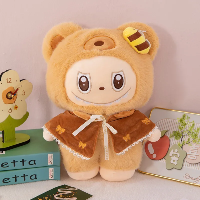 토끼 Labubu 플러시 장난감 만화 귀여운 인형 헝겊 인형 어린이 동행 잠자는 부드러운 플러시 베개 인형 생일 선물 어린이 장난감