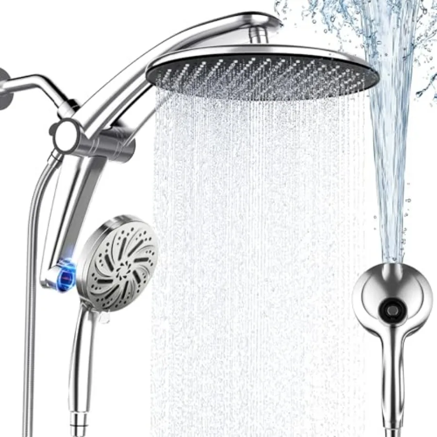 Dual Shower Head with Handheld Hose