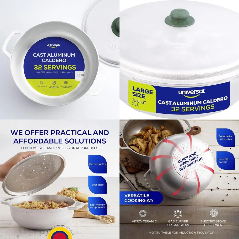 

Алюминиевая кастрюля-казан Caldero 11 л (на 32 чашки) – равномерный нагрев, быстрое приготовление, идеально для риса и картофеля фри