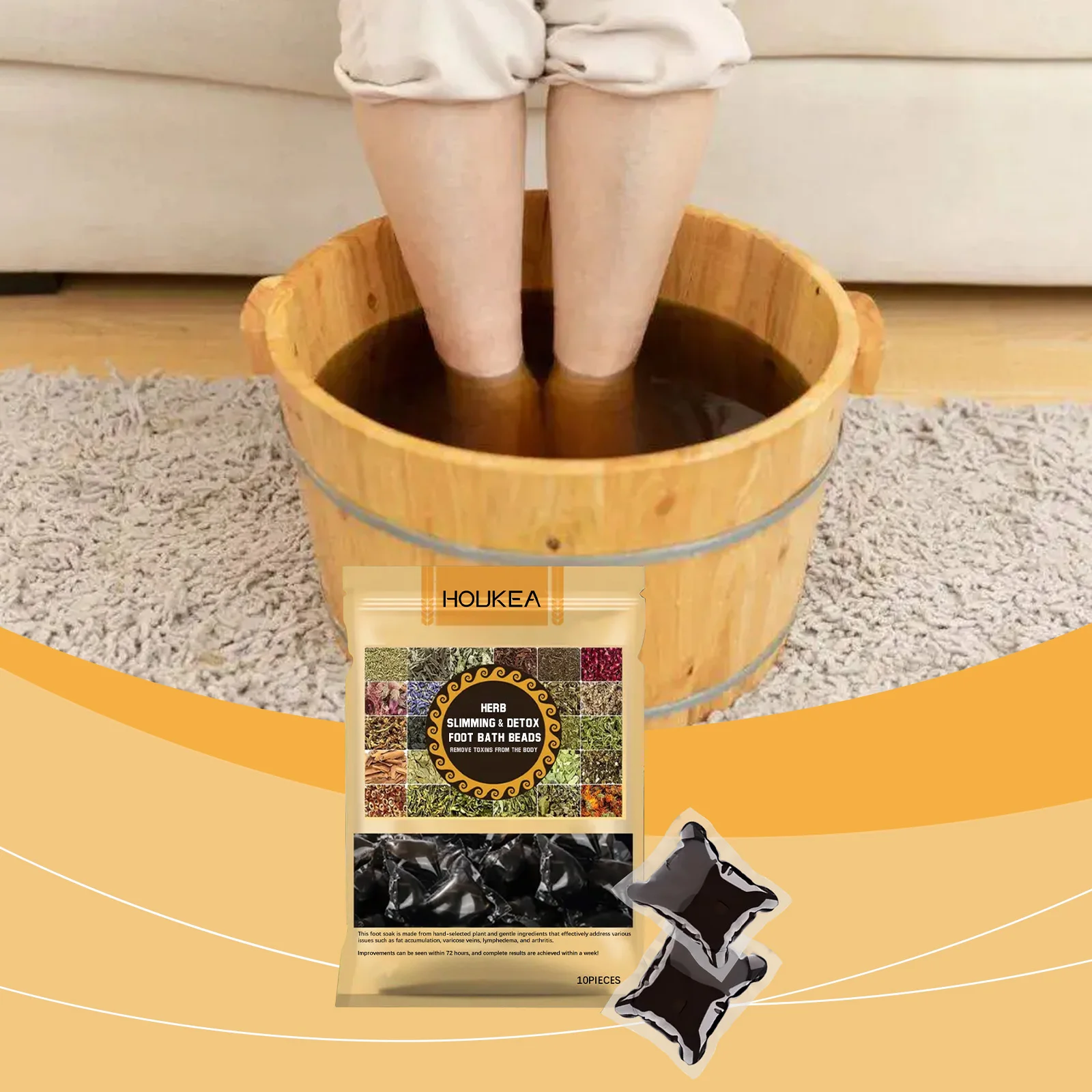 Herb Detox Foot Bath Beads Mild Ingredients Promotes Venous Health, and Prevents Varicose Veins Relive Fatigue