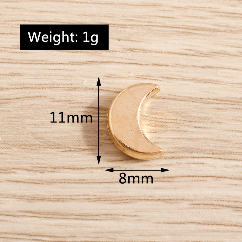 Tusember 20 Stück 11*8mm Niedliche Mini-Mond-Charms-Perlen für Armbänder, Halsketten, Ohrringe, handgefertigte Anhänger, DIY-Zubehör – Detail 1