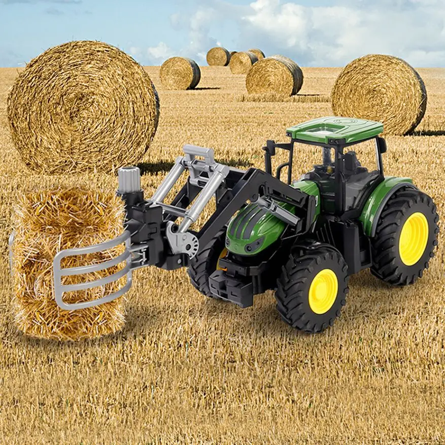 1/24 Rc voiture tracteur remorque phare LED ferme jouets ensemble télécommande véhicule agricole camion agricole simulateur d'agriculture cadeau pour enfant