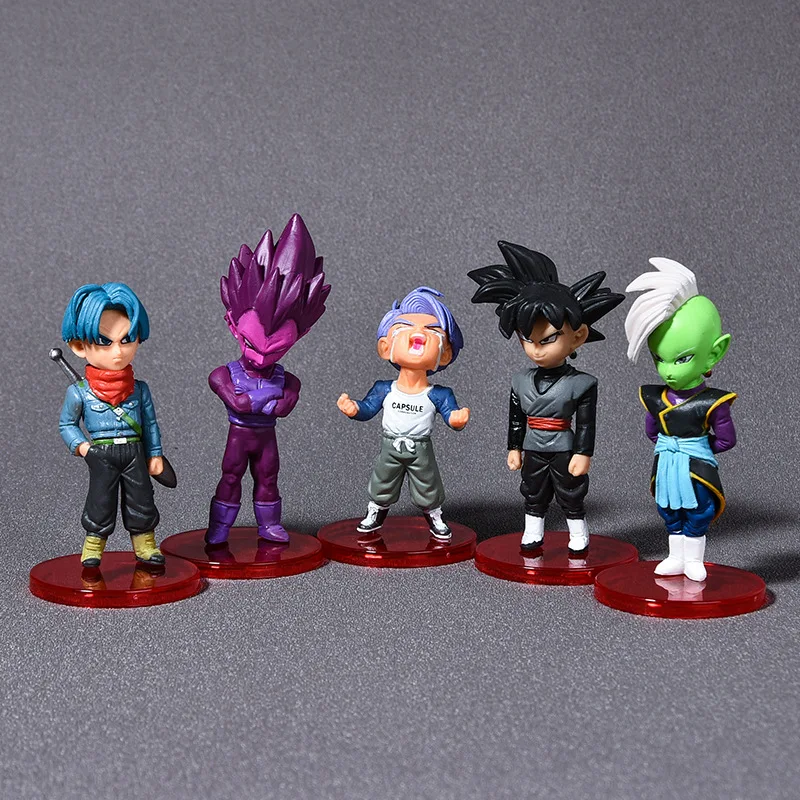 Anime dragon ball z super saiyan son goku figura filho gohan vegeta broly piccolo majin buu conjunto estatueta de ação modelo presentes 18 peças