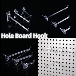 Wall-Mounted Hole Board Hook Clear Plastic Supermarket Peg Slot Storage Shelf Rack Display Hanging Hanger for Home Organizer