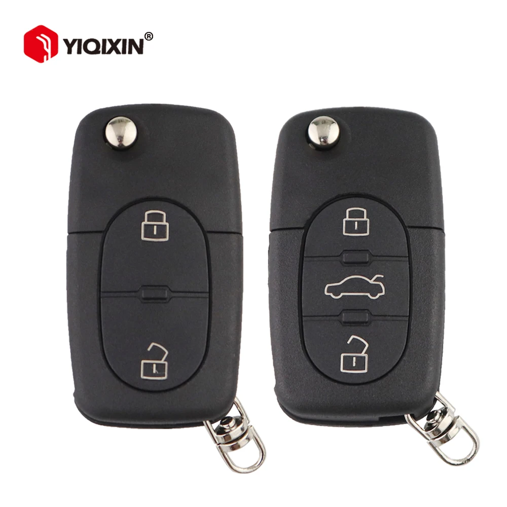 YIQIXIN For Audi A2 A3 A4 A6 A8 B5 RS4 TT 1994-2004 Quattro Flip Remote Car Key Shell Case Cover Uncut CR1620/CR2032 Holder