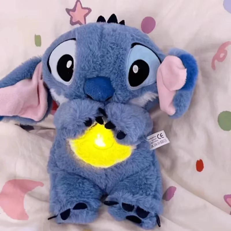 Disney Stitch Music Light Sleep Doll Breath Child Peluche Lilo&Stitch Kawaii Soothes Toy Anime Baby Toy Model Kid Birthday Gift