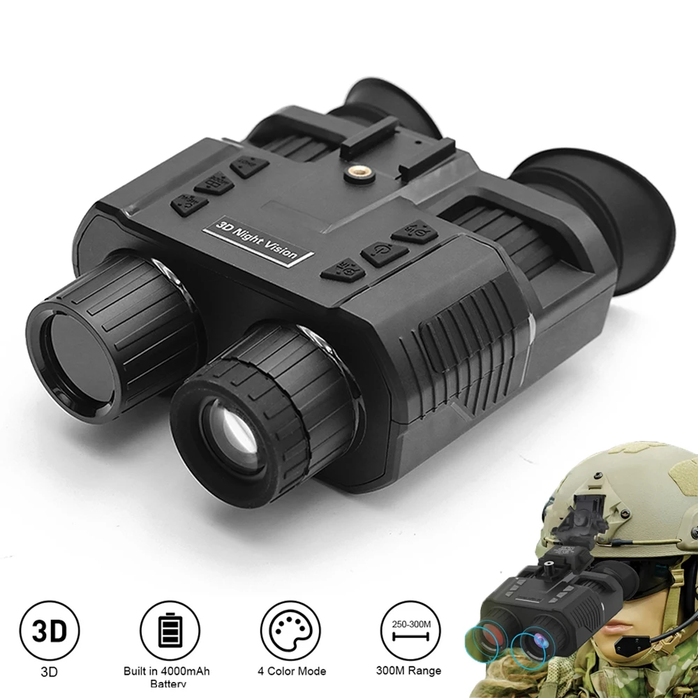 NV8000 3D Night Vision Binocular Telescope Infrared Hunting Camera HD 1080P Video/Photo Record Helmet & Head Mount Night Vision