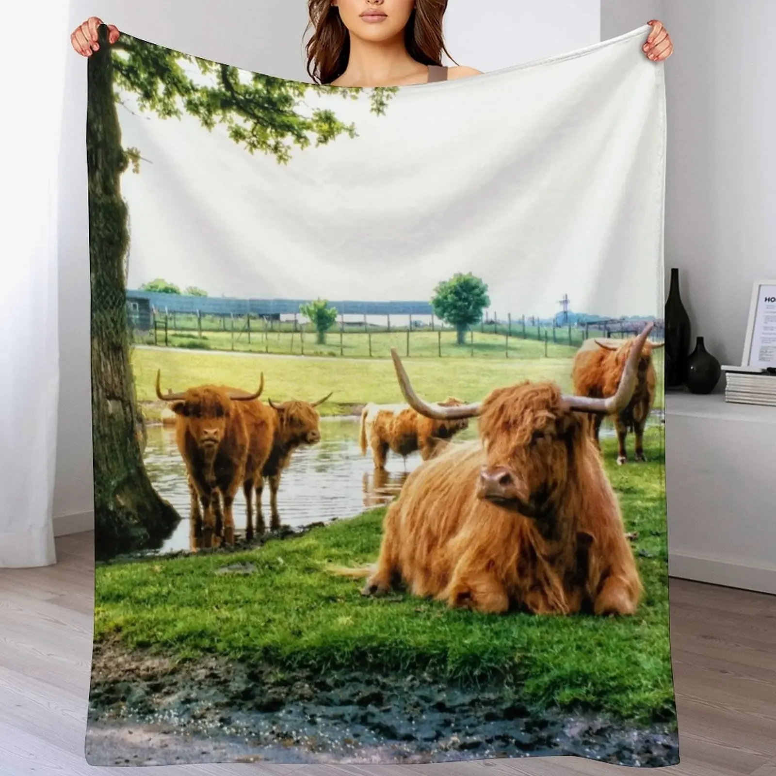 

Hielan Coo Fold II Throw Blanket blankets and throws Blankets Sofas Of Decoration manga Flannel Blankets