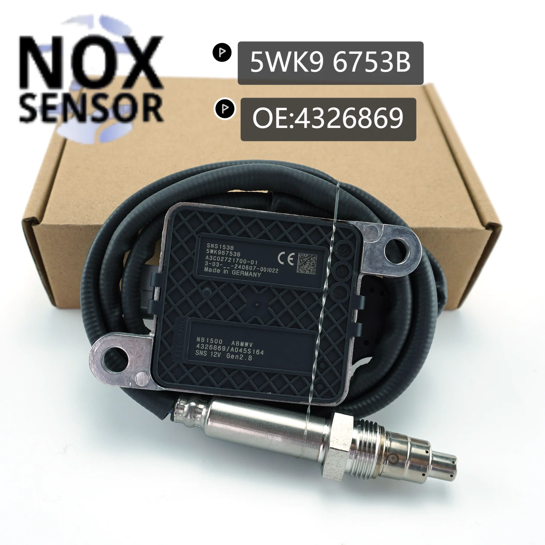 

5WK96753B 4326869 Новый Датчик Nox подходит для CUMMINS 12V грузовик автобус Gen 2,8 NO #5WK9 6753B 5WK96753A 4326869RX