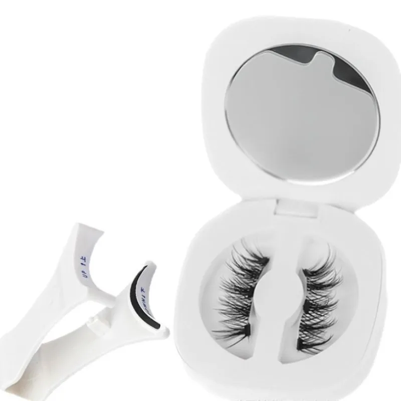 1 Pairs Magnetic Eyelashes Natural Look Fluffy False Eyelashes No Glue Reusable Faux Mink Lashe with Tweezers Set Makeup Product