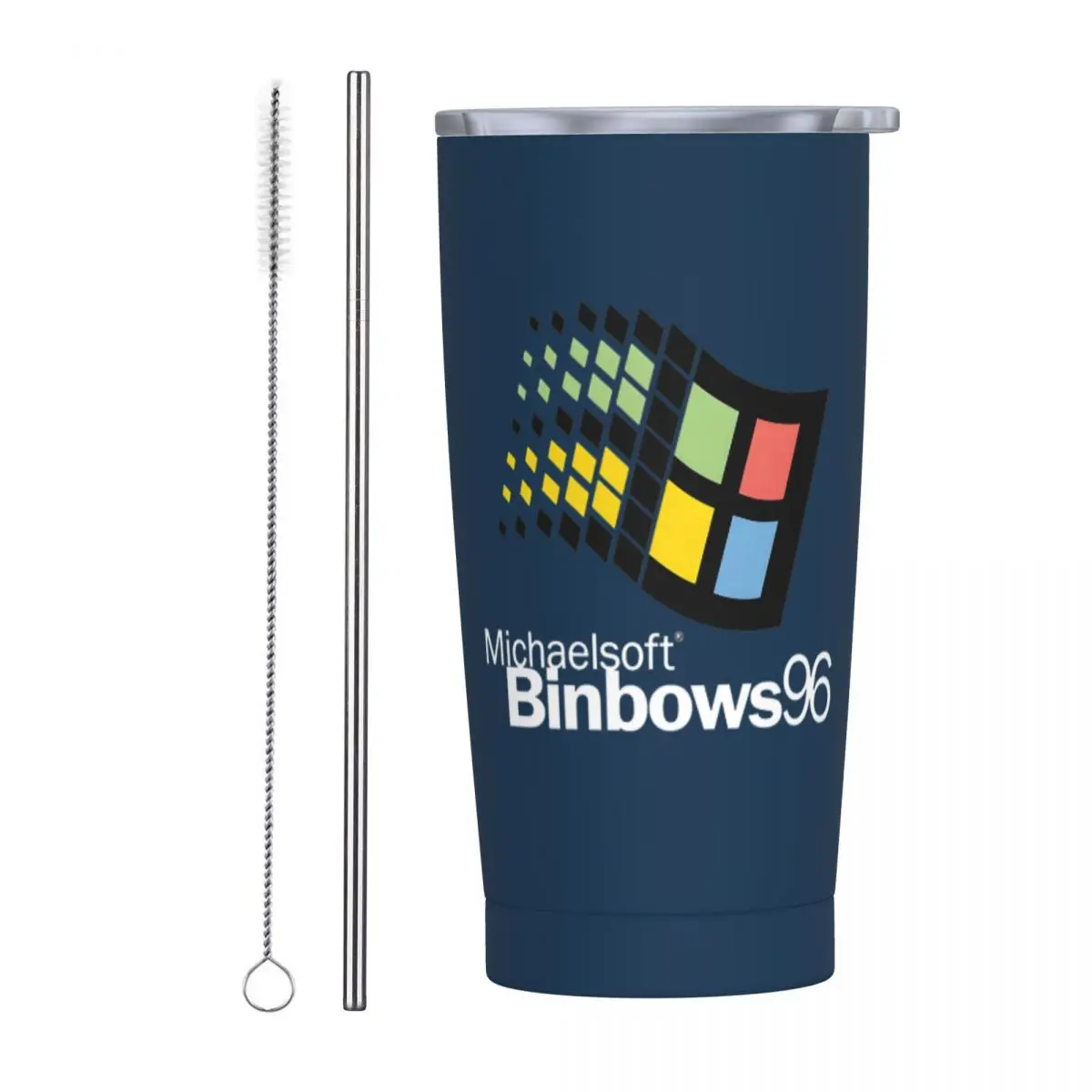 Windows 95 Geeks Nerd Mesh Stainless Steel Tumbler Vacuum Insulated Mugs Thermal Cold Cup Straws With Lid 20oz