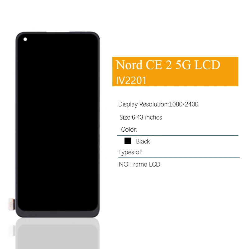 Imagem -02 - Original Amoled Lcd Display Touch Screen Digitizer Apto para Oneplus Nord ce 5g Iv2201 Eb2101 Eb2103