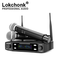 GLXD1 Wireless Microphone system Dual Channel UHF Fixed Frequency Cordless Handheld Dynamic Mic For Karaoke Party Church