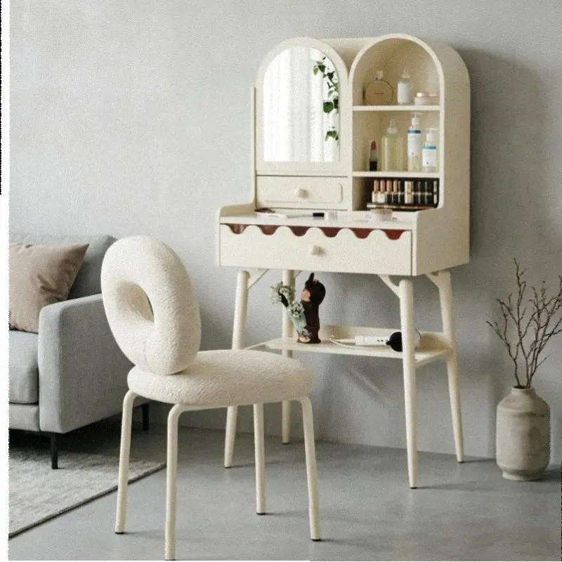 Beige Sturdy Large Vanity Desk Organizers Modern Wooden Beauty Vanity Desk Hotel Luxury Salon Tocador Maquillaje Furniture Home