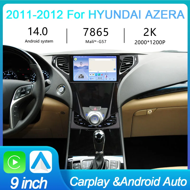 MeiHua For Hyundai Azera 2011-2012 Car Radio Android Multimedia Video Player GPS CarPlay Auto 4G Wifi Wireless Vertical Screen