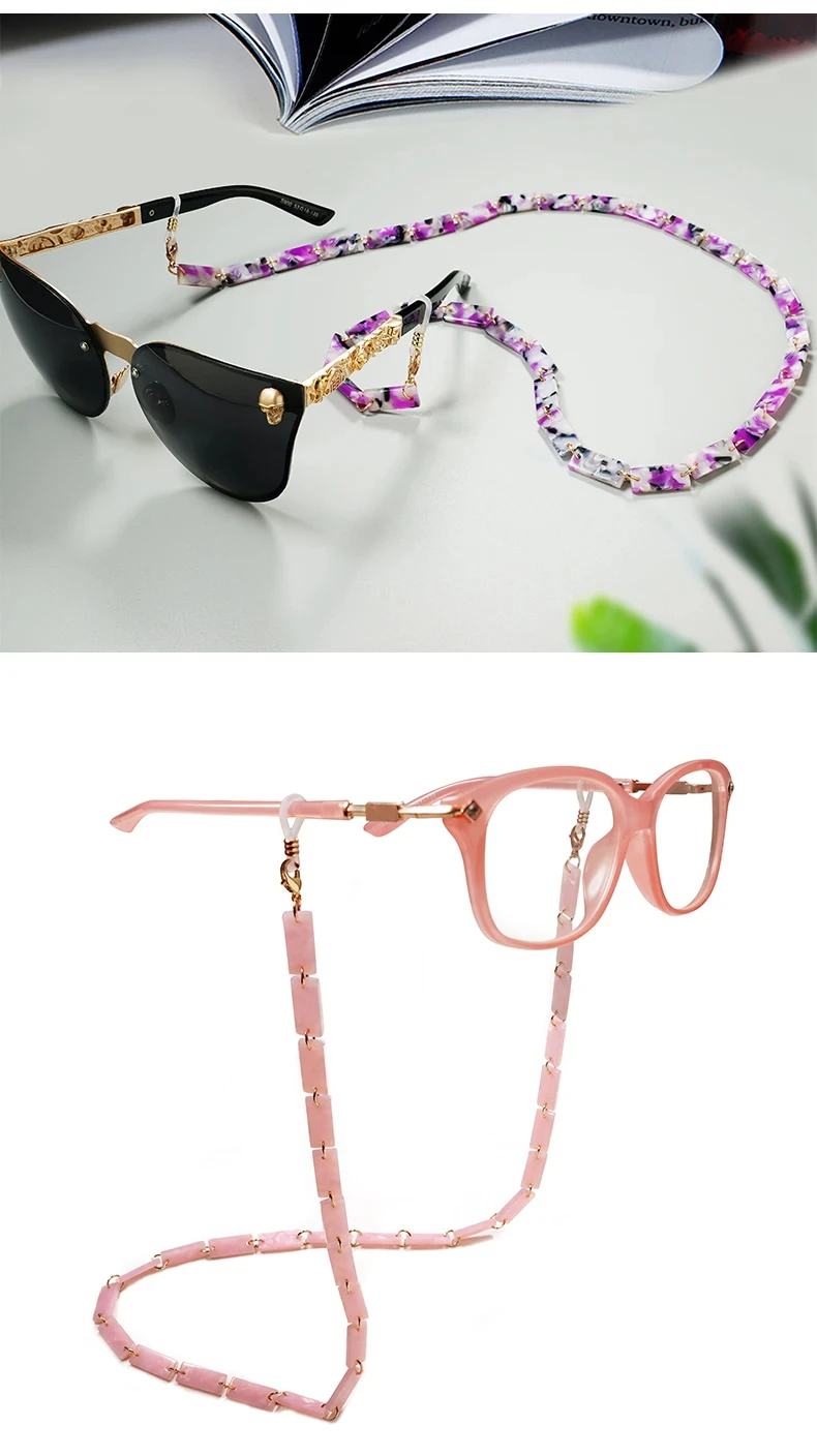 Marmor ader Acryl Brille Kette Halskette rutsch feste Lanyard um Hals Sonnenbrille Ketten für Erwachsene trend ige Brille Seil halter – Detail 9