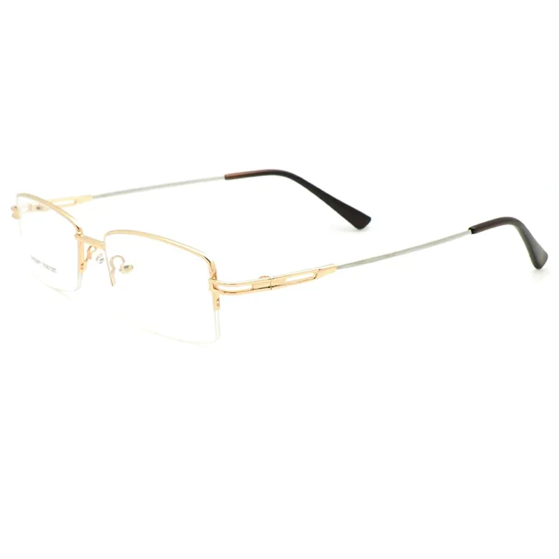 

Half-rim Optical Frames Men's Business Square Eyeglasses Male's Myopia Eye Glasses Memory Titanium Temple Eyewear 503