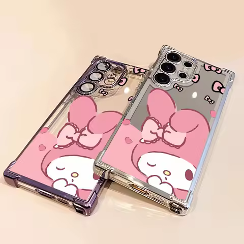 Cartoon My Melody Case for Samsung Galaxy S23 S25 Ultra S20 FE S24 s24fe S25 Plus S22 Ultra s24ultra S21FE Soft Cover