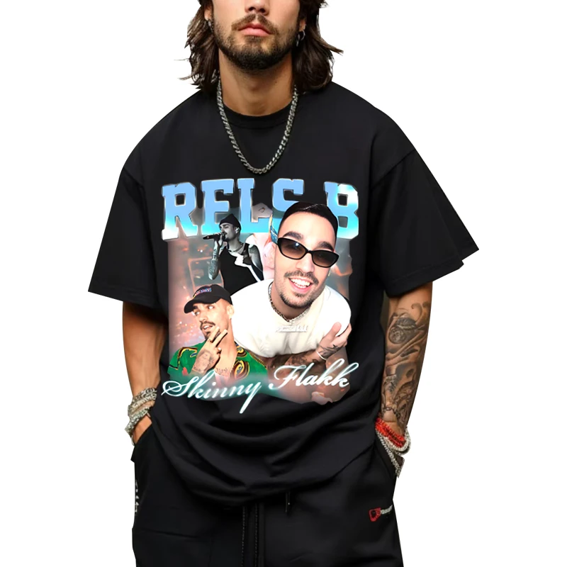 

Rapper Rels B T Shirt men women Oversized 100% Cotton Hip Hop Hot sale short sleeve Summer Casual print Unisex plus size tops