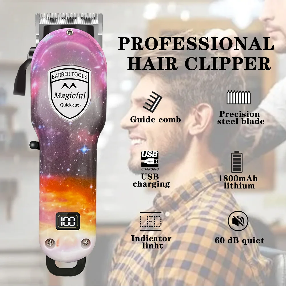 MAGICFUL Clipper Hair Cutting Machine Electric Hair Clipper Professional Hair Trimmer Cordless Trimmer for Men Digital Display