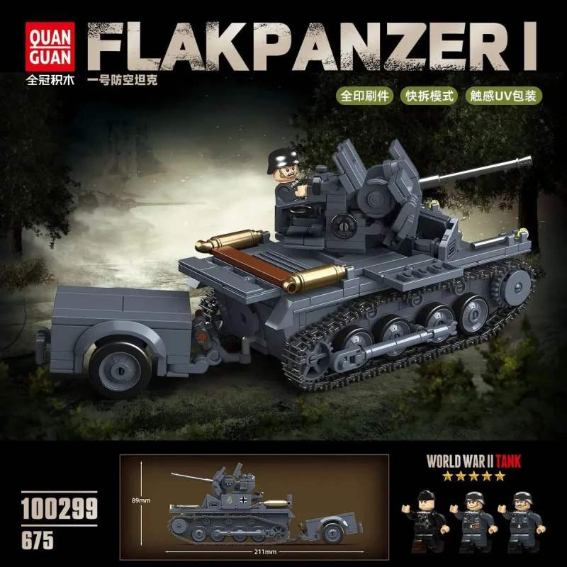 

Новая немецкая модель № Антиавиационный танк-бронемашина, конструктор, серия Full Crown 100299