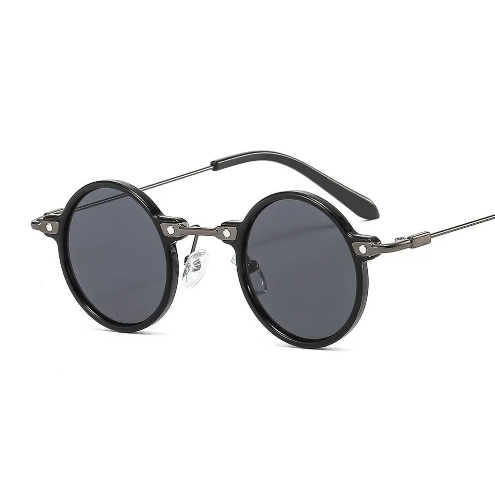 Lunettes de soleil rondes pour homme et femme, verres transparents, style punk, idéal pour la conduite