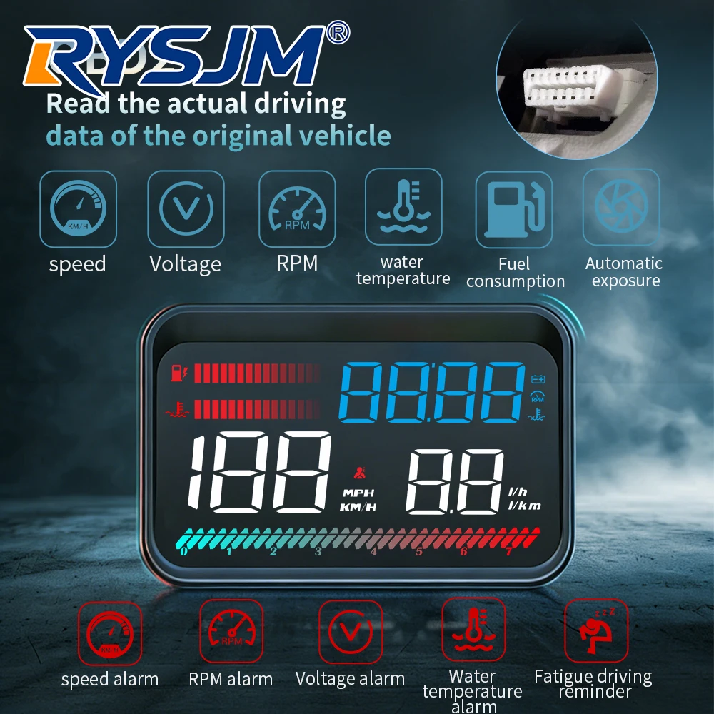

Автомобильный OBD-дисплей M26: спидометр, тахометр, информация о температуре воды, расходе топлива, бортовой компьютер, электронные аксессуары для авто