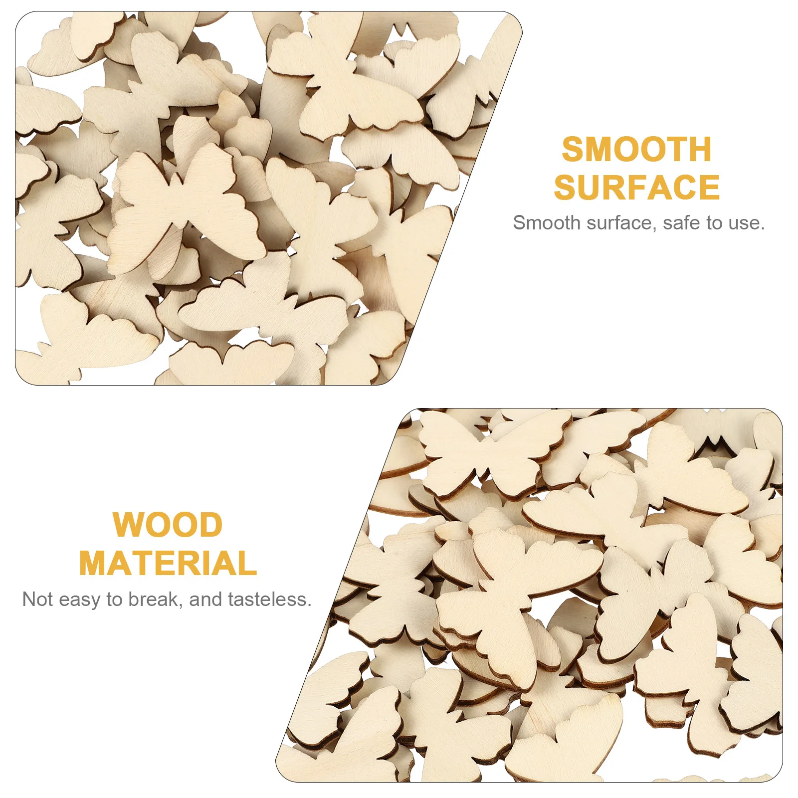 100 قطعة الكتابة على الجدران الخشبية Diy بها بنفسك الفراشات غير المكتملة قطع خشبية الحرفية مجموعة للأطفال الأسرة اللوحة ديكور المنزل الحرف اليدوية العرض #2