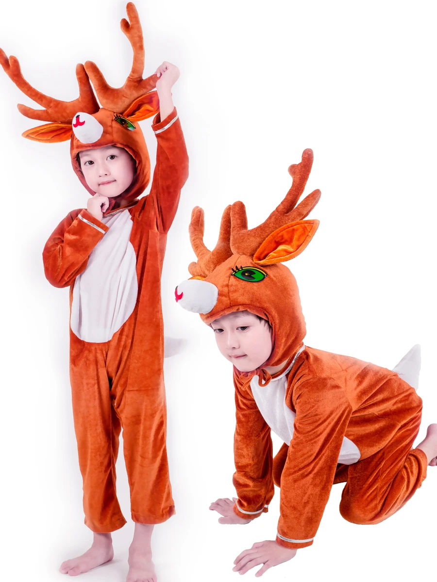 Christmas Children\'s Cosplay Reindeer Performance Costumes Halloween Cosplay Animal Dance Costumes Deer Performance Anime