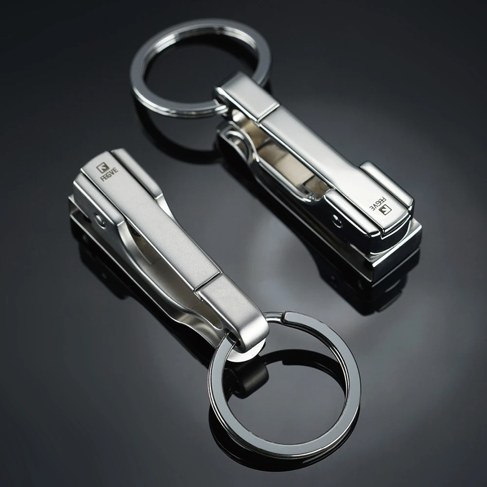 316L Stainless Steel Car Key Chain Belt Waist Hanging Simple High Quality Men KeyChain Buckle Key Ring Holder Fathers Day Gift