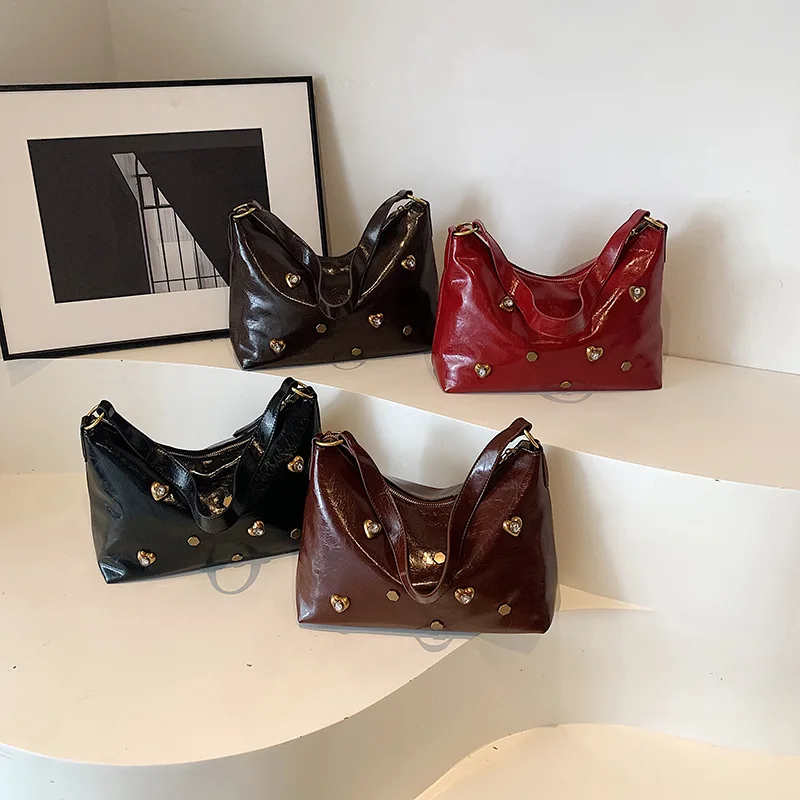 

Дизайнерская сумка через плечо для женщин, 2025 г., большая сумка-тоут, многосторонняя переноска, мульти-шикарный модный эстетический рюкзак из мягкой кожи