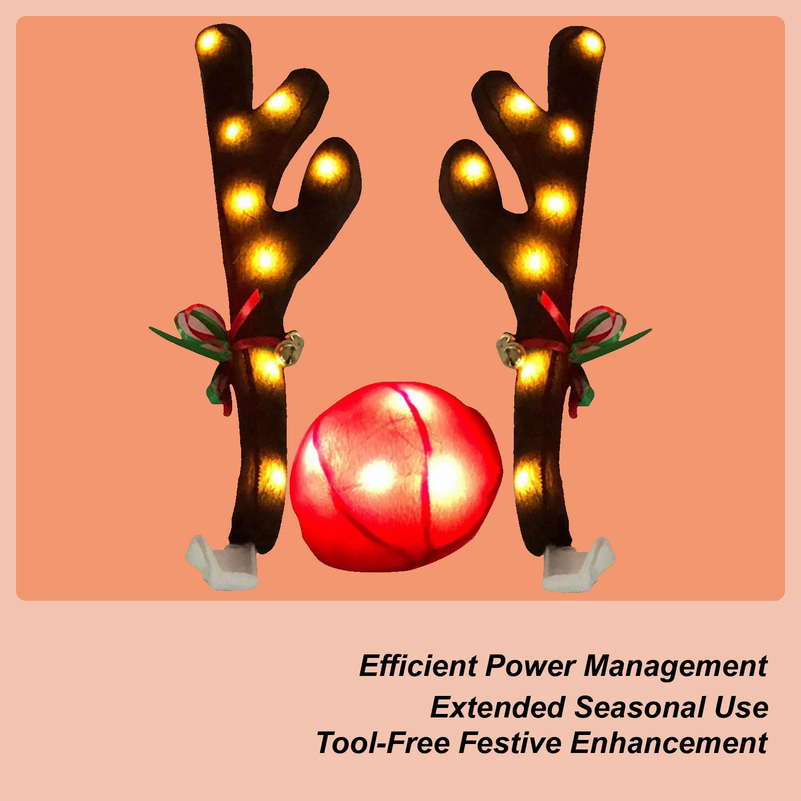 LED Christmas Car Decorations with Reindeer Antlers LED Light - Illuminated Reindeer Antlers for Christmas and New Year