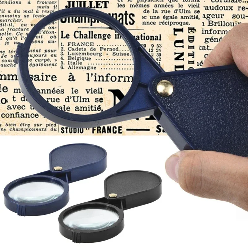 Portable Mini Glasses 10X Foldable Key Ring Magnifier 2.56''Diameter Loupe