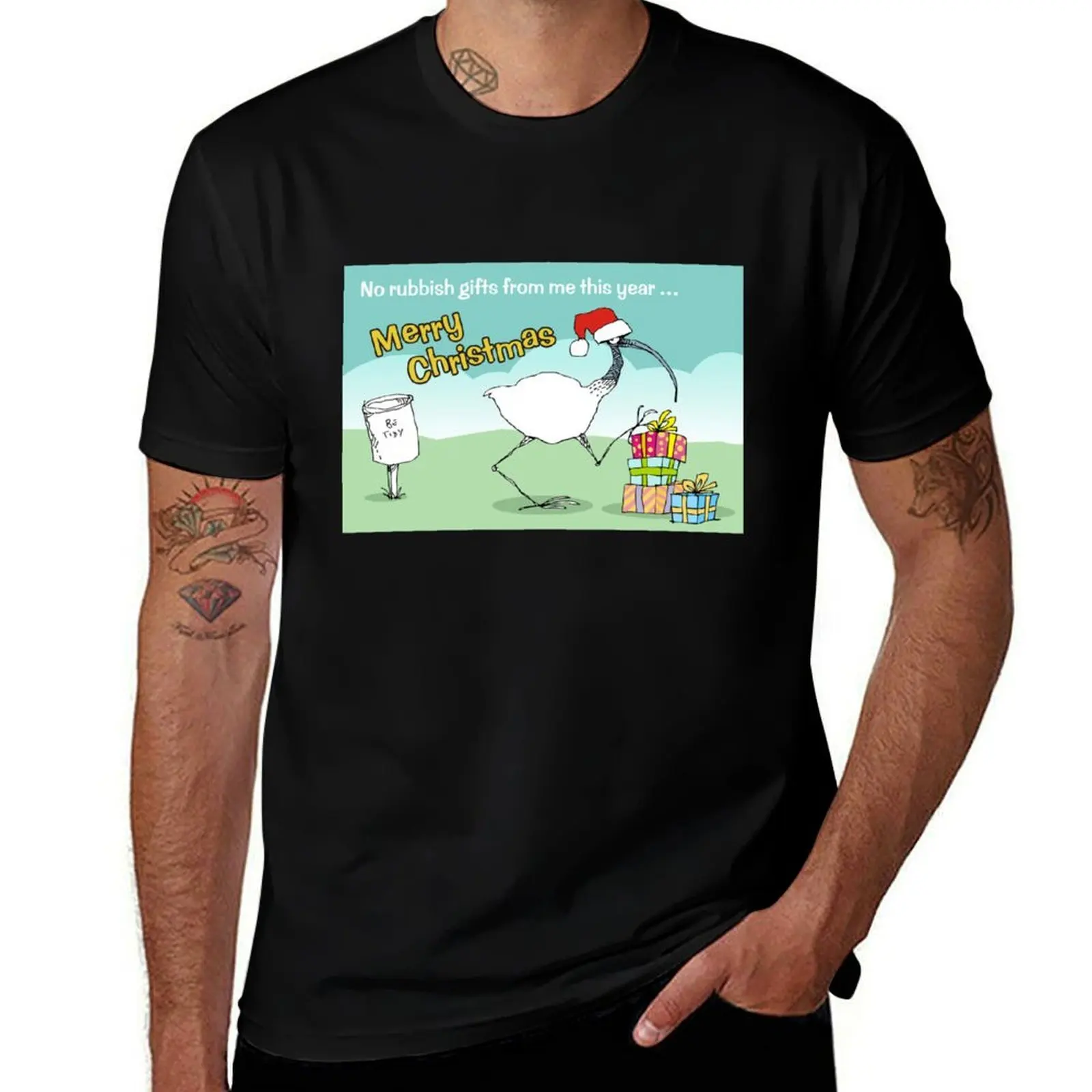 احصل على تي شيرت عيد الميلاد من ibis تي شيرت قطني للرجال تي شيرت بقصة ضيقة للرجال