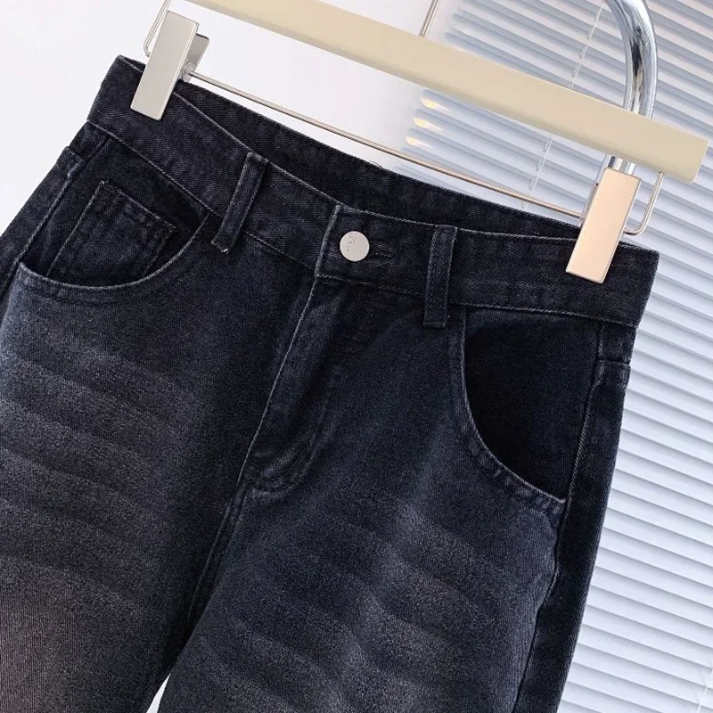 Pantalones vaqueros finos de cintura alta térmicos de felpa para mujer, pantalones vaqueros cálidos de lana para nieve, pantalones de pierna recta cómodos para mujer