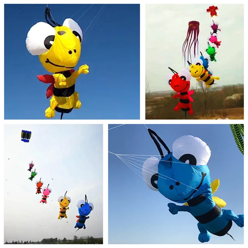 Gratis Ongkir 3d Bee Kite จี้ขนาดใหญ่ Kite Fly ไนลอน Kite Inflatable Kite Outdoor Toy Wind ถุงเท้าธงยักษ์ Kites to Fly