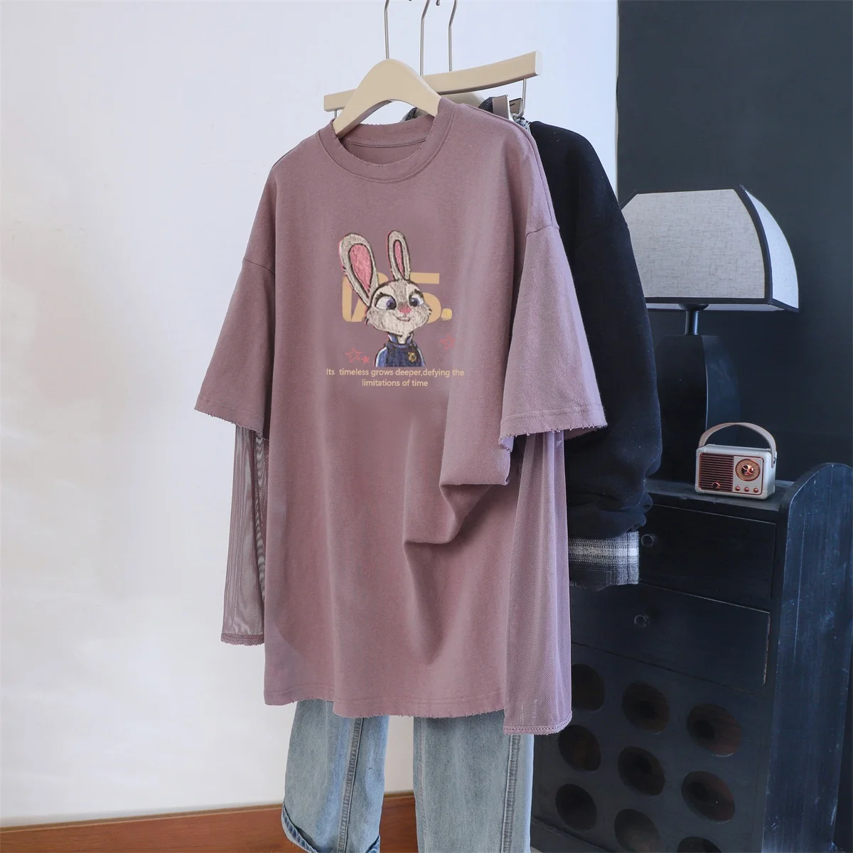 

Trendy Brand Casual Print Patchwork Long Sve T-irt Men's Summer Design Loose Breathable Sun Protection Top