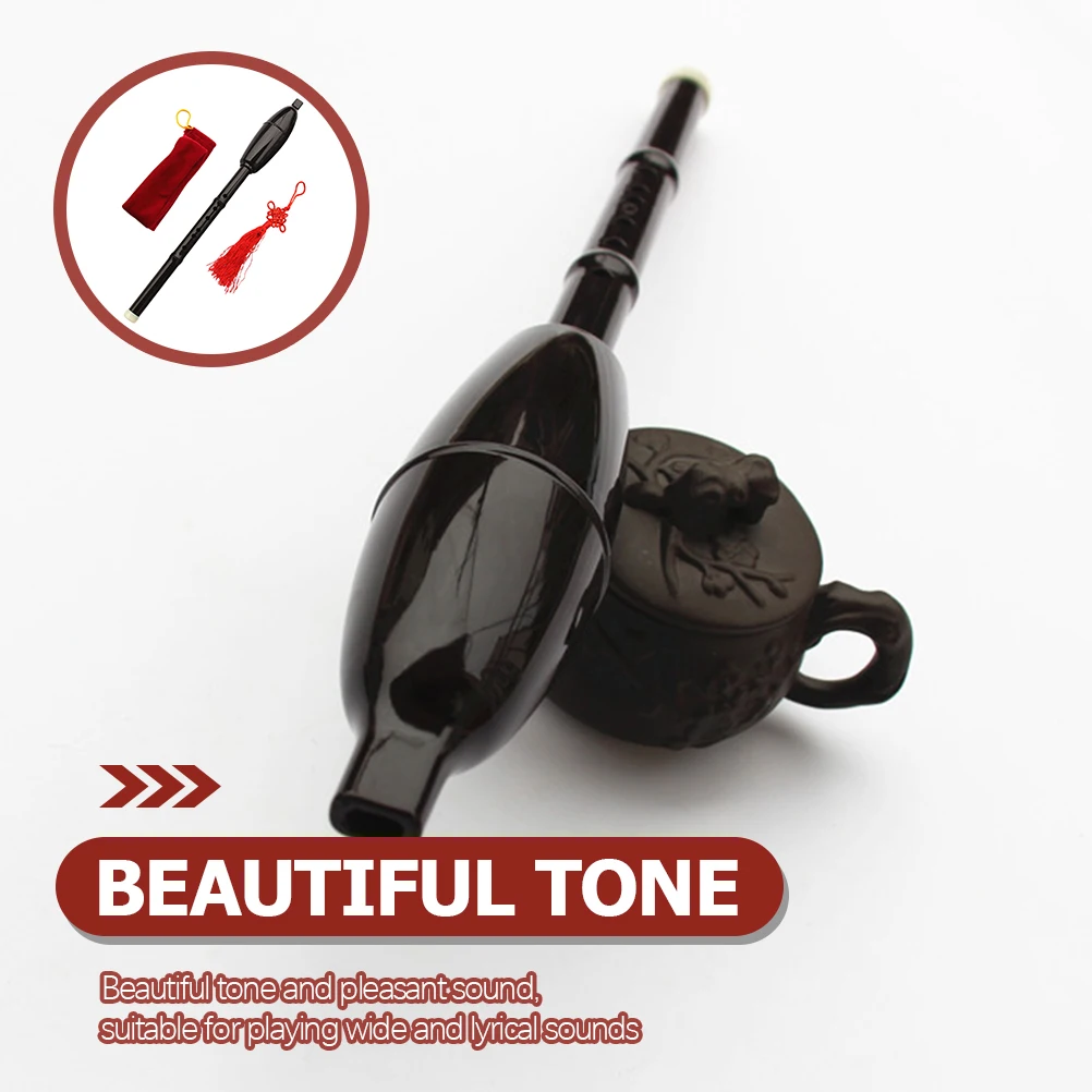 

1Set Bawu Flute Resin Traditional Folk Instrument B Flat with Storage Bag Beginner Educational Music Kit Resin Bawu