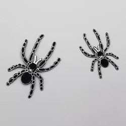 1 Pair Black Spider Embroidery Patches Fabric For Clothing T-Shirt Backpack Accessories Sticker Iron On Patch Repair Crafts