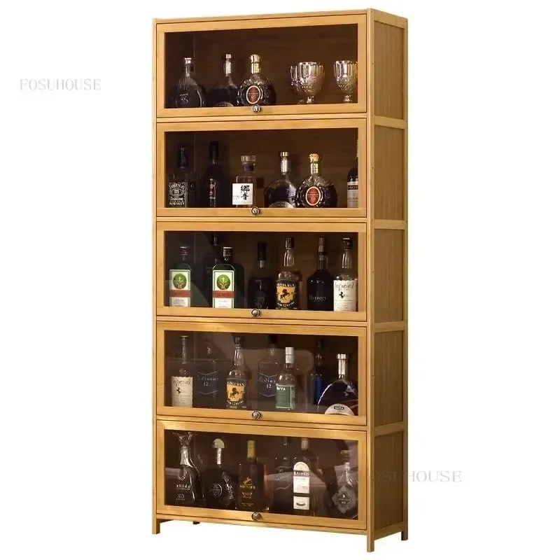 Modern Acrylic Wine Display Cabinet Home Living Room Wine Cabinet Bar Wine Showcases Bar Restaurant Multi-storey Locker k