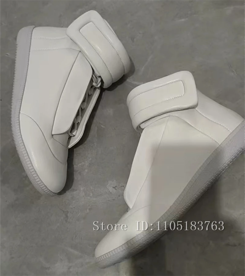 الرجال موضة جديدة جلد طبيعي عالية أعلى أحذية رياضية جولة تو بلون الشقق أحذية رياضية الراحة في الهواء الطلق أحذية مشي غير رسمية