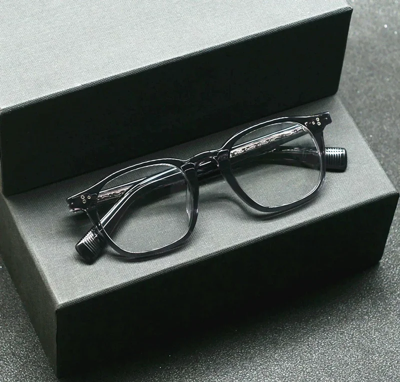 Retro oval shaped glasses frame for men, acetate fiber glasses frame for women, can be paired with prescription glasses