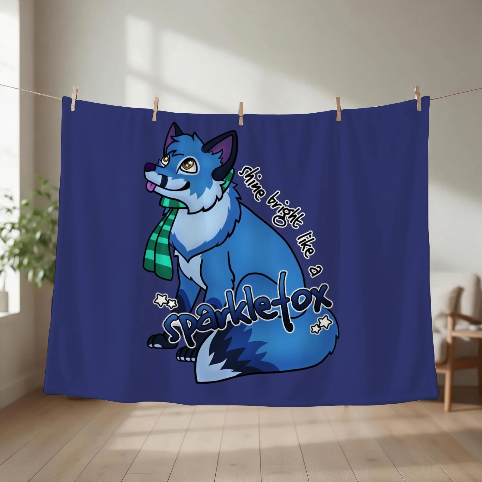 Shine Bright Like a Sparklefox Throw Blanket couch cozy soft plush fuzzy picnic outdoor blanket