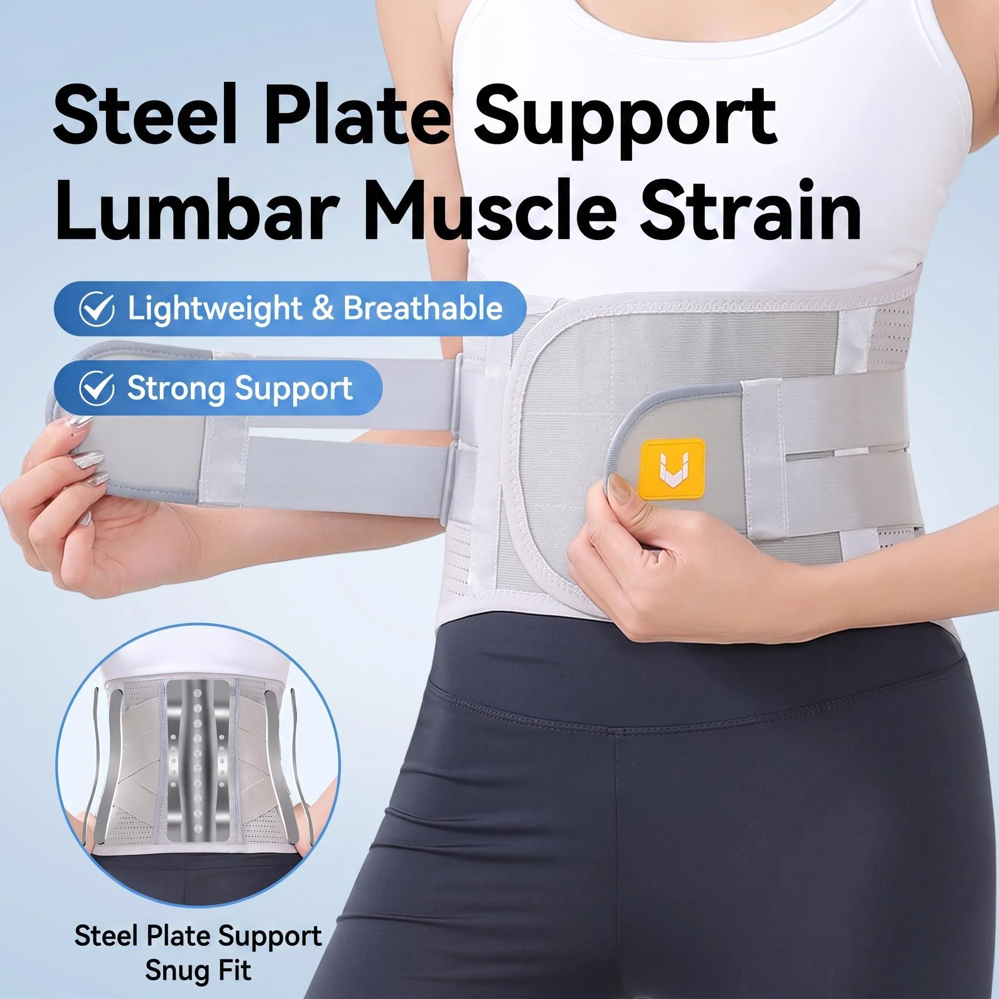 Waist Brace/Back Brace Support Belt for Lower Back Pain Relief Adjustable Waist Lumbar Support Sciatica Scoliosis Herniated Disc